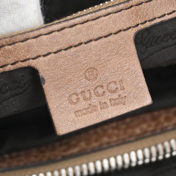 GUCCI Logo GG Pattern Shoulder Tote Bag Bamboo Canvas Leather Brown 36EF407 - Picture 12 of 16
